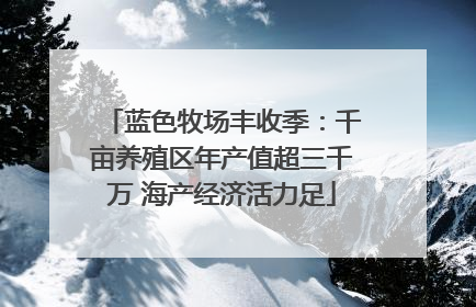 蓝色牧场丰收季：千亩养殖区年产值超三千万 海产经济活力足