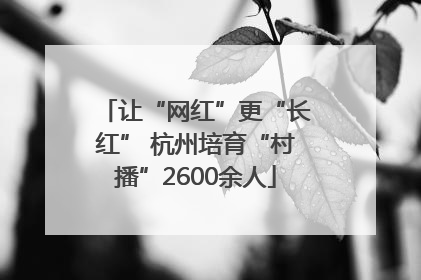 让“网红”更“长红” 杭州培育“村播”2600余人