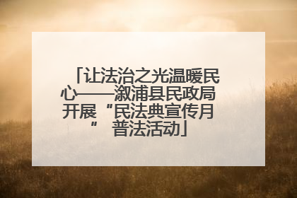 让法治之光温暖民心——溆浦县民政局开展“民法典宣传月” 普法活动