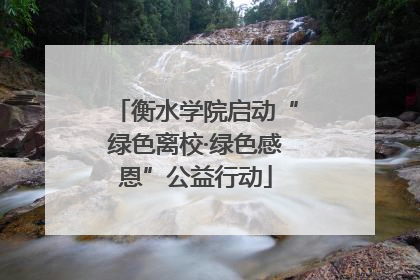 衡水学院启动“绿色离校·绿色感恩”公益行动