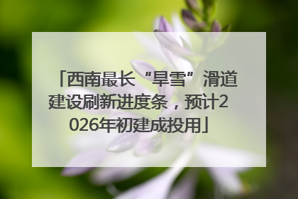 西南最长“旱雪”滑道建设刷新进度条，预计2026年初建成投用