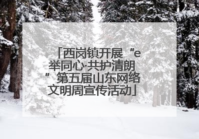 西岗镇开展“e举同心·共护清朗”第五届山东网络文明周宣传活动