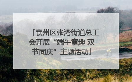 襄州区张湾街道总工会开展“端午童趣 双节同庆”主题活动