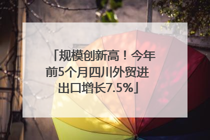 规模创新高！今年前5个月四川外贸进出口增长7.5%
