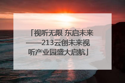 视听无限 东启未来——213云创未来视听产业园盛大启航