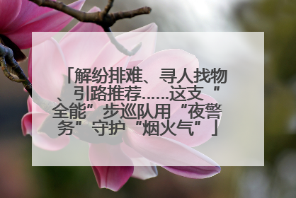 解纷排难、寻人找物、引路推荐……这支“全能”步巡队用“夜警务”守护“烟火气”