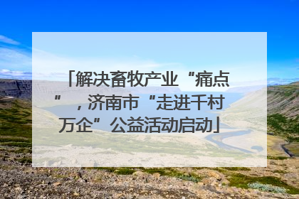 解决畜牧产业“痛点”，济南市“走进千村万企”公益活动启动