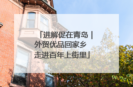 进解促在青岛｜外贸优品回家乡 走进百年上街里
