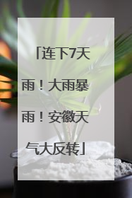 连下7天雨！大雨暴雨！安徽天气大反转