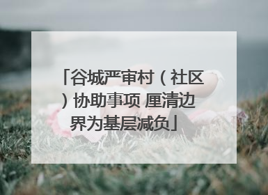 谷城严审村（社区）协助事项 厘清边界为基层减负