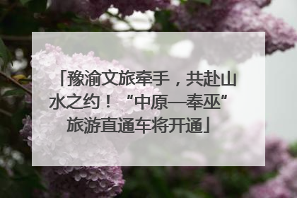 豫渝文旅牵手，共赴山水之约！“中原—奉巫”旅游直通车将开通