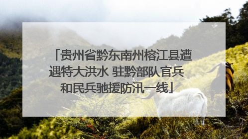 贵州省黔东南州榕江县遭遇特大洪水 驻黔部队官兵和民兵驰援防汛一线