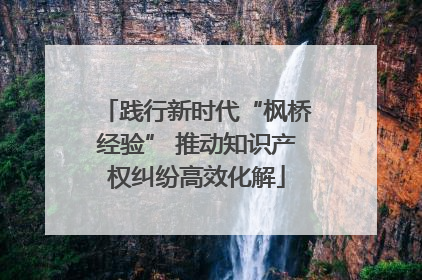 践行新时代“枫桥经验” 推动知识产权纠纷高效化解
