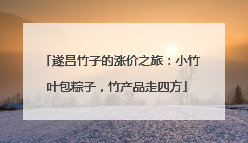 遂昌竹子的涨价之旅：小竹叶包粽子，竹产品走四方