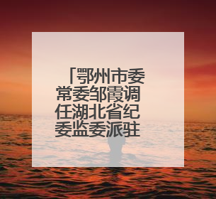 鄂州市委常委邹霞调任湖北省纪委监委派驻省人大机关纪检监察组组长