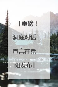 重磅！洞庭对话宣言在岳阳发布