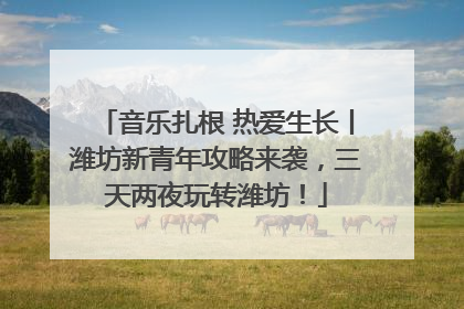 音乐扎根 热爱生长丨潍坊新青年攻略来袭，三天两夜玩转潍坊！