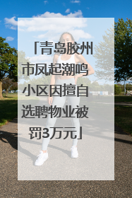 青岛胶州市凤起潮鸣小区因擅自选聘物业被罚3万元