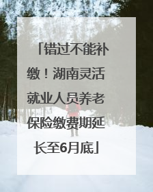 错过不能补缴！湖南灵活就业人员养老保险缴费期延长至6月底