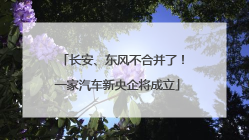 长安、东风不合并了！一家汽车新央企将成立