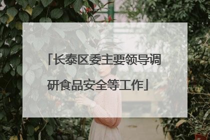 长泰区委主要领导调研食品安全等工作