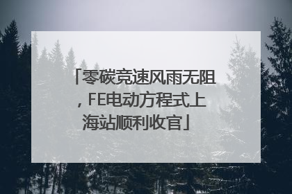 零碳竞速风雨无阻，FE电动方程式上海站顺利收官
