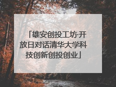 雄安创投工坊·开放日对话清华大学科技创新创投创业