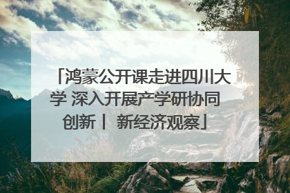 鸿蒙公开课走进四川大学 深入开展产学研协同创新丨 新经济观察