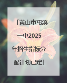 黄山市屯溪一中2025年招生指标分配计划已定
