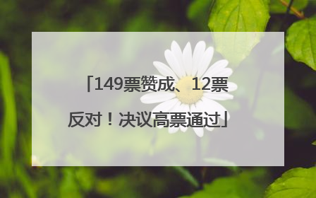 149票赞成、12票反对！决议高票通过