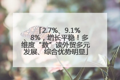 2.7%、9.1%、8%，增长平稳！多维度“数”读外贸多元发展、综合优势明显