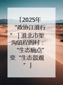 2025年“政协江淮行”｜淮北市渠沟镇程阁村：“生态痛点”变“生态景观”