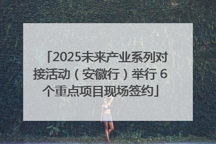 2025未来产业系列对接活动（安徽行）举行 6个重点项目现场签约