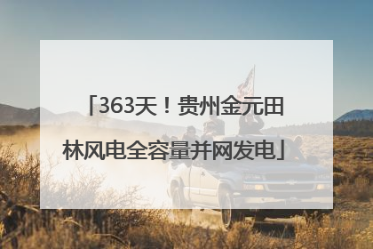 363天！贵州金元田林风电全容量并网发电