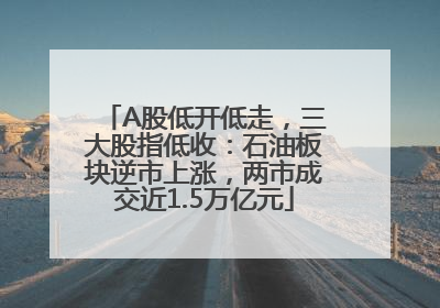 A股低开低走，三大股指低收：石油板块逆市上涨，两市成交近1.5万亿元